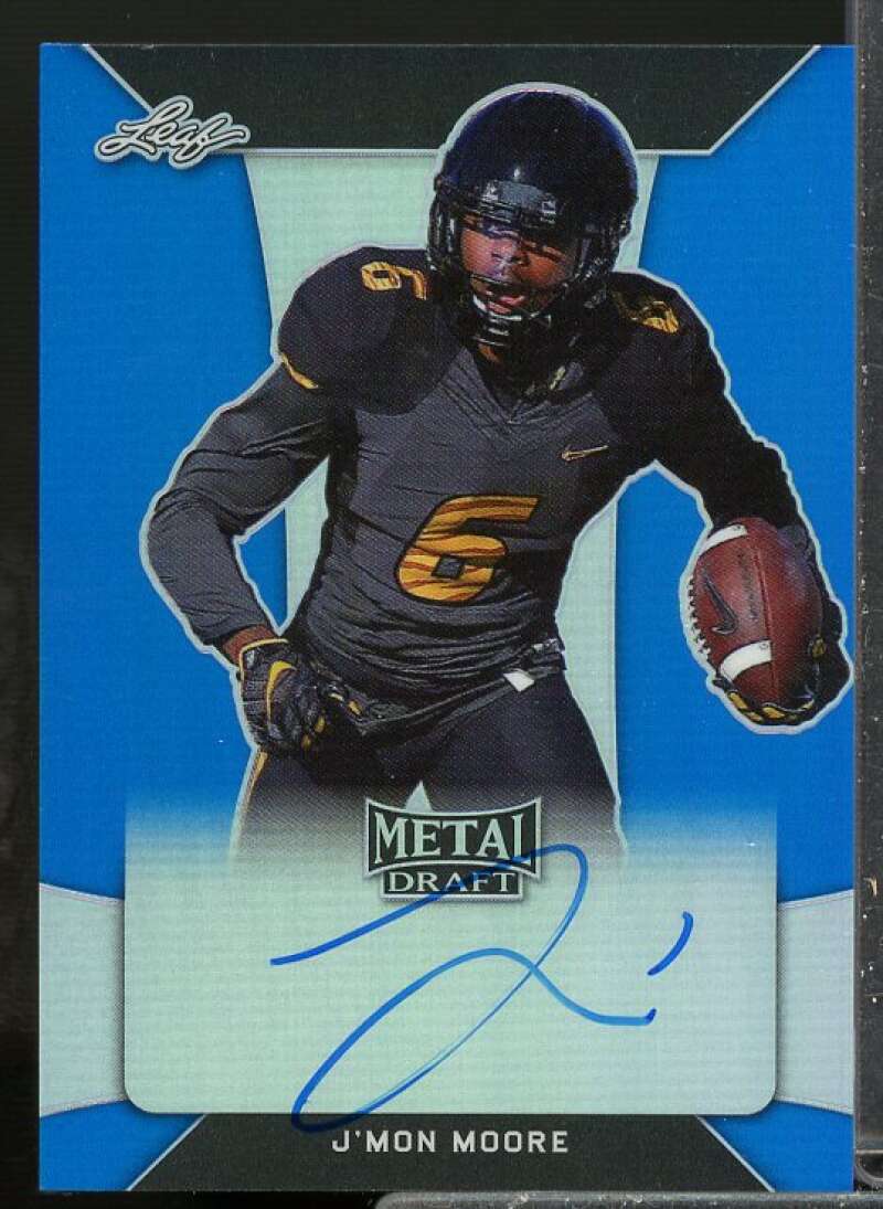 J'Mon Moore Rookie Card 2018 Leaf Metal Draft Rookie Auto Prismatic Blue #BAJMM  Image 1