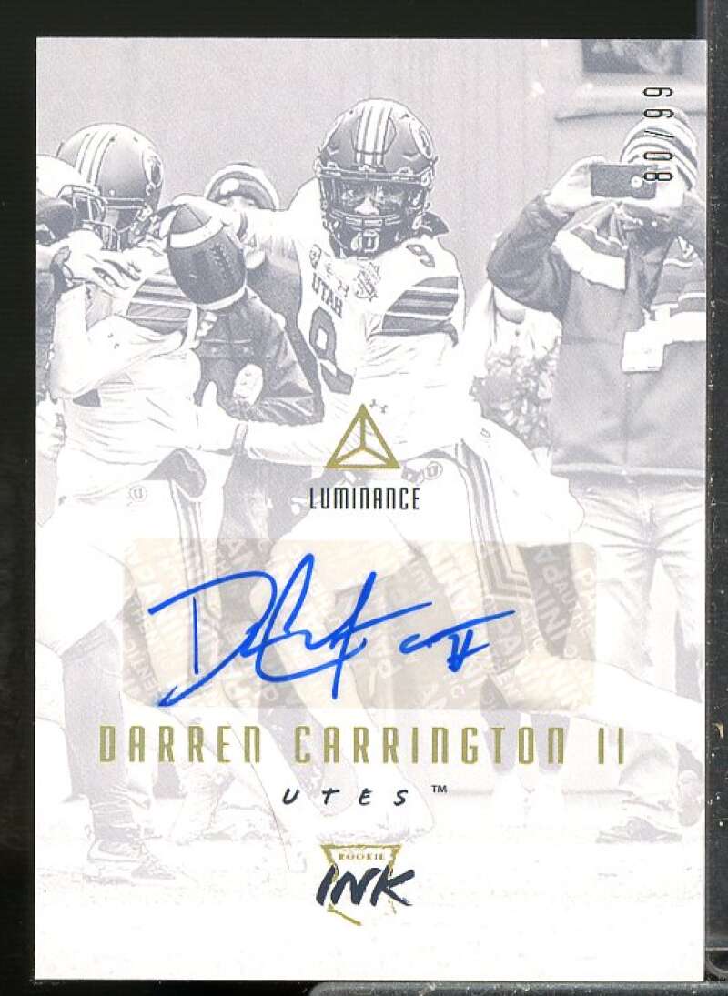 Darren Carrington II Rookie 2018 Panini Luminance Rookie Ink Autograph Gold #27  Image 1
