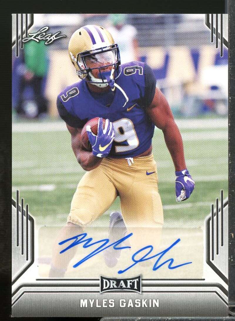 Myles Gaskin EXCH Rookie Card 2019 Leaf Draft Autographs #BAMG3  Image 1