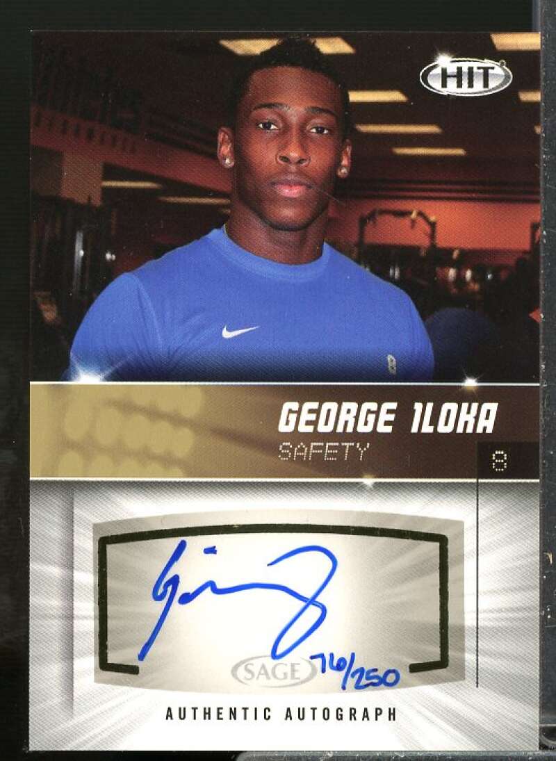 George Iloka Rookie Card 2012 SAGE HIT Autographs Gold #A116  Image 1