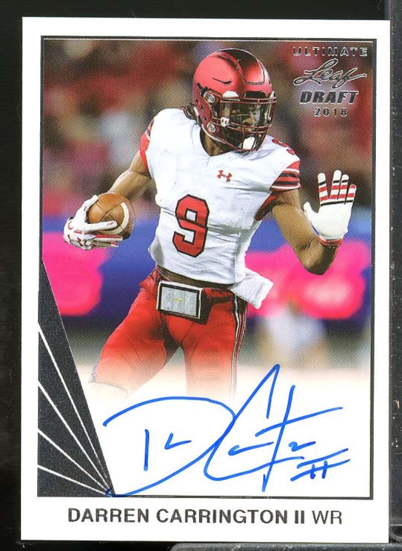 Darren Carrington II Rookie Card 2018 Leaf Ultimate Draft Autograph #BADC2  Image 1