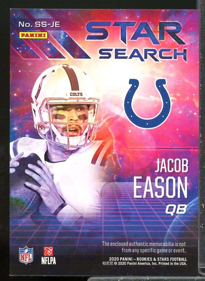 Jacob Eason Rookie Card 2020 Rookies and Stars Star Search Rookie Jerseys #12  Image 2