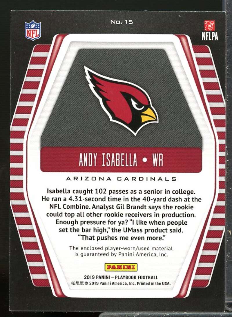 Andy Isabella/299 Card 2019 Panini Playbook Hot Routes Rookie Jerseys #15  Image 2