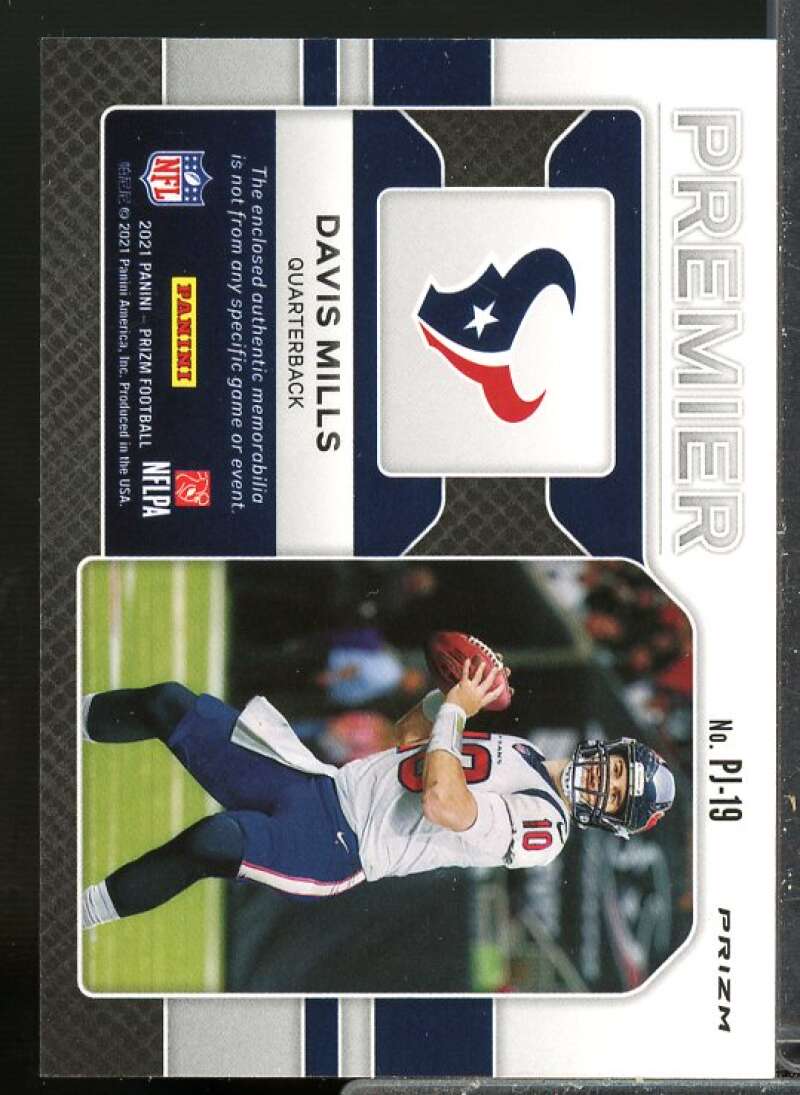 Davis Mills Rookie Card 2021 Panini Prizm Premier Rookie Jerseys #19  Image 2