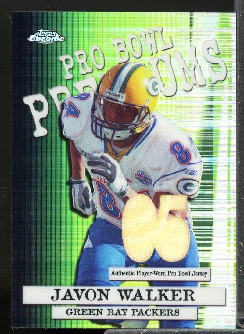 Javon Walker B Card 2005 Topps Chrome Pro Bowl Jerseys Refractor #PBPJWA  Image 1