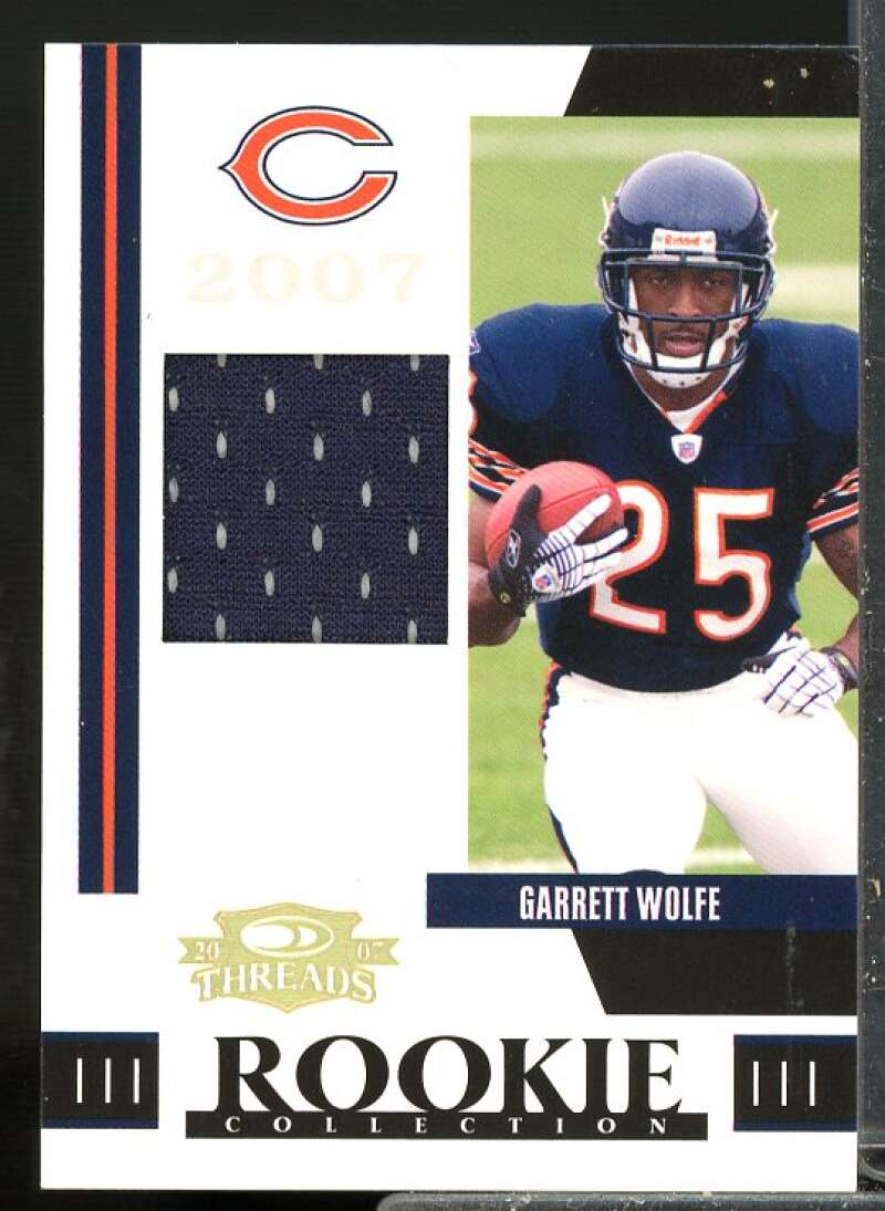 Garrett Wolfe Rookie 2007 Donruss Threads Rookie Collection Jersey Material #13  Image 1