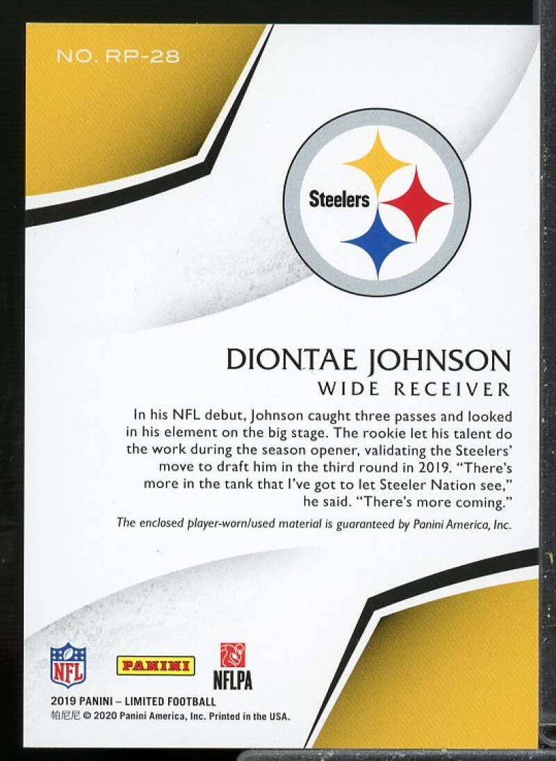 Diontae Johnson Rookie 2019 Limited Rookie Phenoms Jerseys Silver Spotlight #28  Image 2