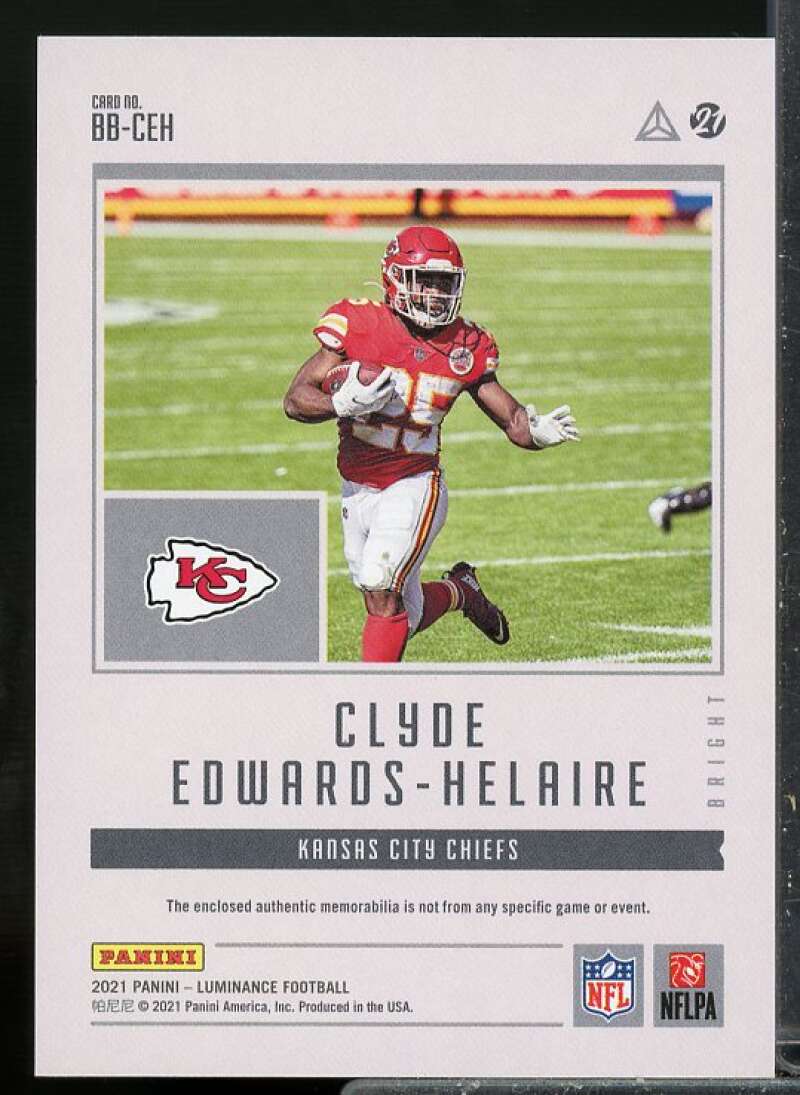 Clyde Edwards-Helaire Card 2021 Panini Luminance Bright Beginnings Jerseys #5  Image 2
