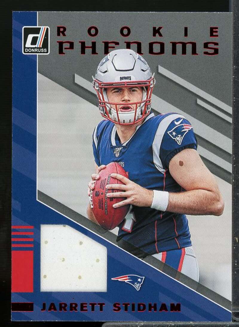 Jarrett Stidham Rookie Card 2019 Donruss Rookie Phenom Jerseys Red #7  Image 1
