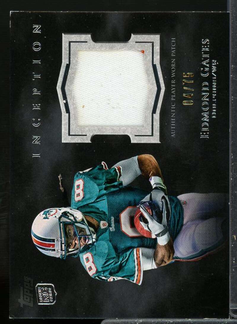 Edmond Gates Rookie Card 2011 Topps Inception Rookie Relics Patch Gray #RPEG  Image 1