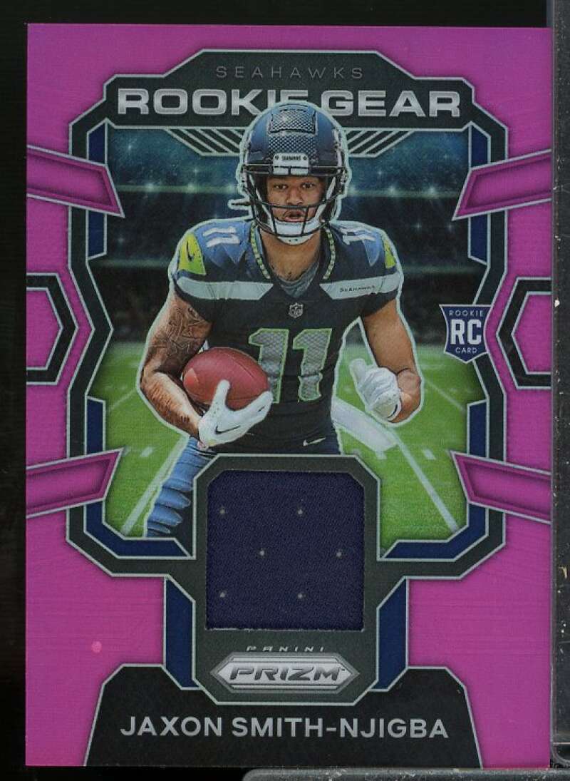 Jaxon Smith-Njigba Rookie 2023 Panini Prizm Rookie Gear Jersey Prizms Pink #11  Image 1
