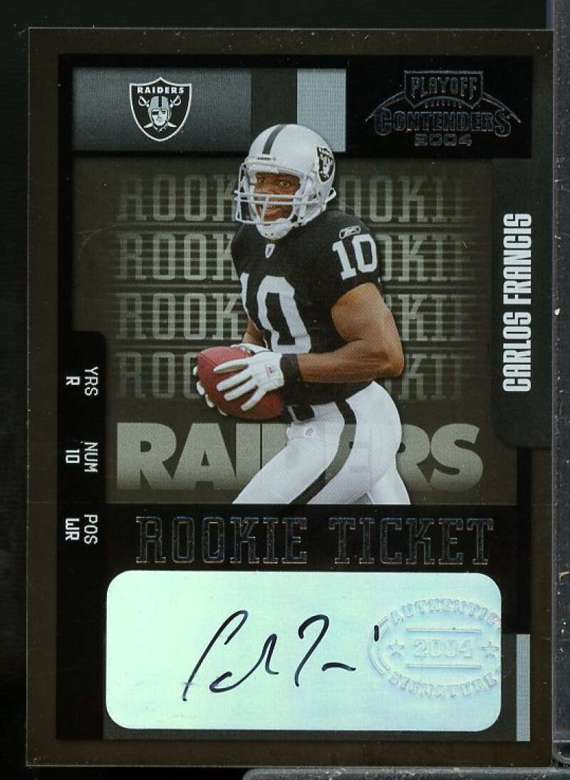 Carlos Francis AU Rookie Card 2004 Playoff Contenders Rookie Autograph #112  Image 1