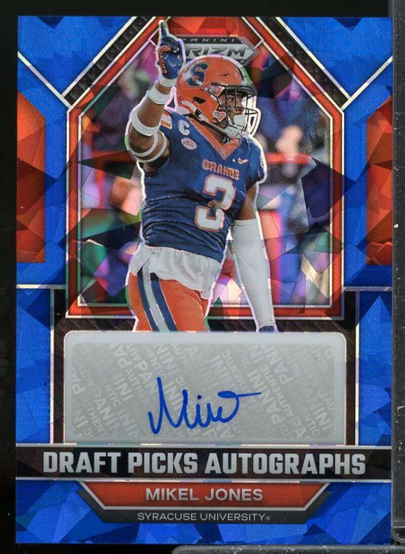 Mikel Jones/75 2023 Panini Prizm Draft Picks Rookie Autographs Blue Ice #102  Image 1