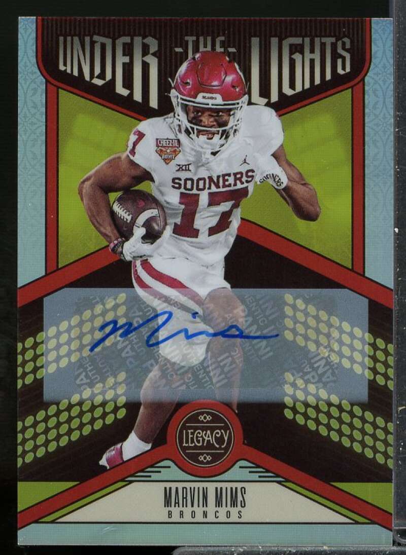 Marvin Mims Rookie 2023 Panini Legacy Under the Lights Rookie Autographs #25  Image 1
