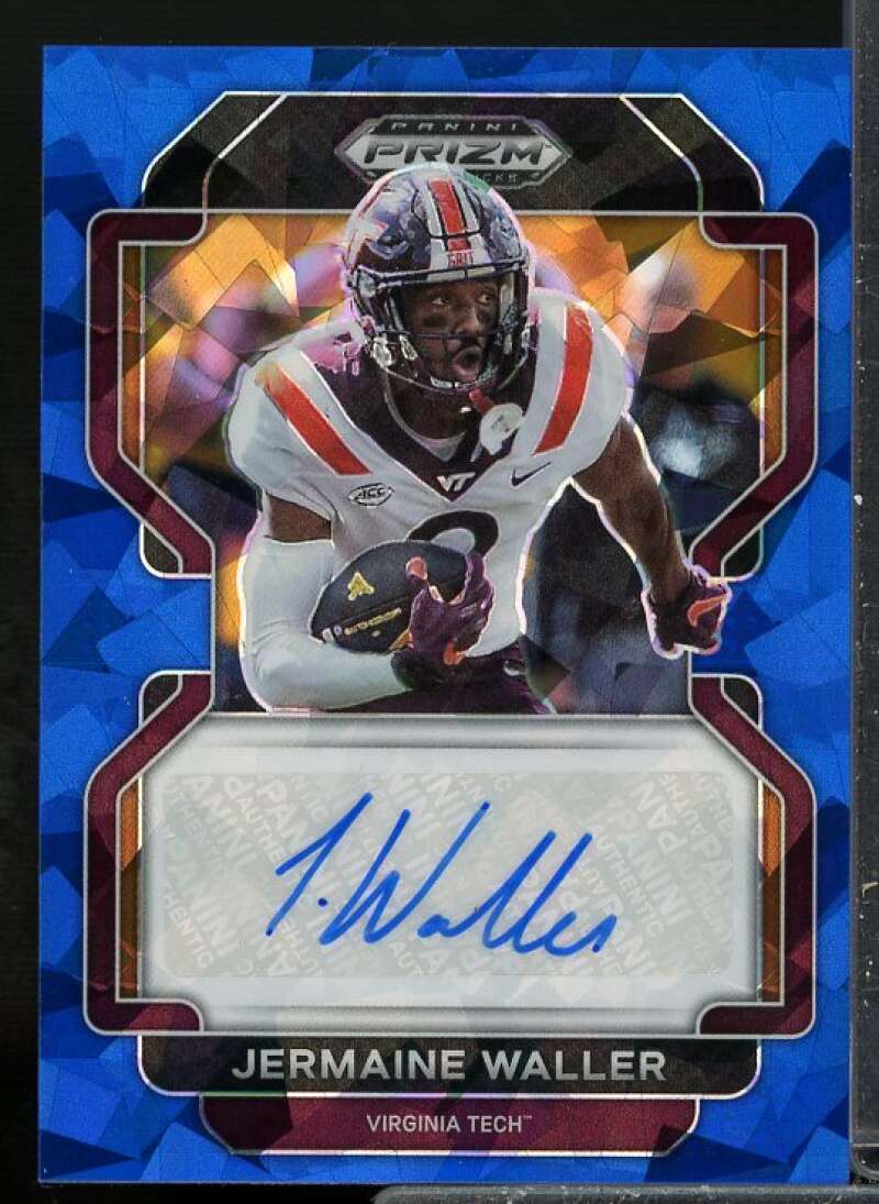 Jermaine Waller Rookie 2022 Panini Prizm Draft Picks Autographs Blue Ice #248  Image 1