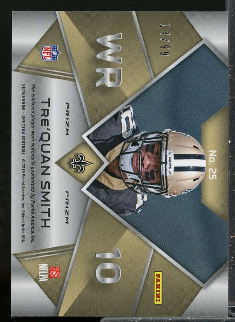 Tre'Quan Smith 2018 Panini Spectra Monumental Memorabilia Jersey Neon Blue #25  Image 2