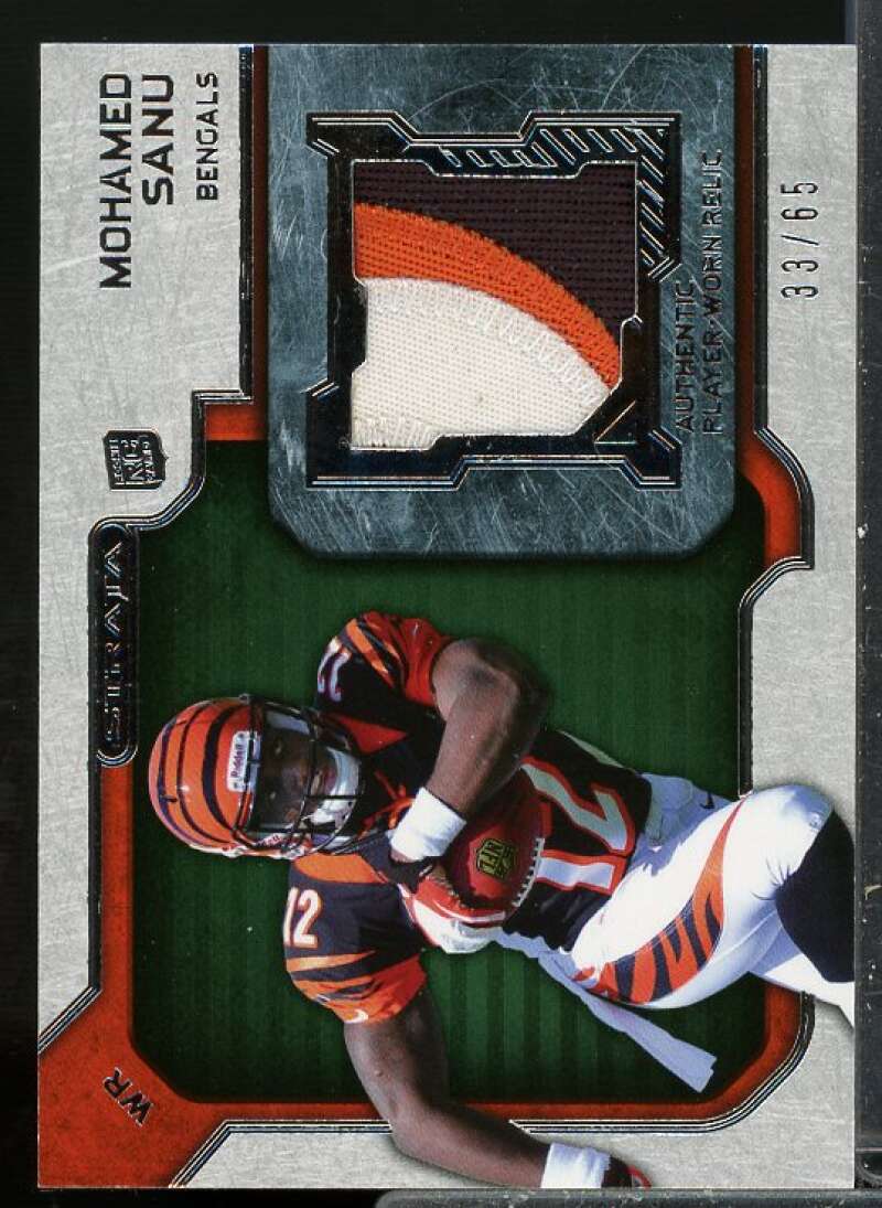 Mohamed Sanu Rookie Card 2012 Topps Strata Rookie Jerseys Green Patch #RRMS  Image 1