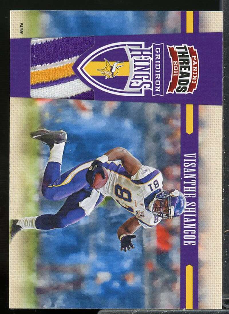 Visanthe Shiancoe 2011 Panini Threads Gridiron Kings 3 Color Material Prime #33  Image 1