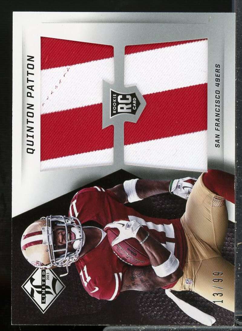 Quinton Patton Rookie Card 2013 Limited Rookie Jumbo Jerseys RC Logo Prime #30  Image 1