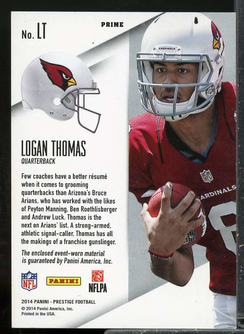 Logan Thomas 2014 Prestige Rookie Jumbo Jersey Extra Points Silver Holofoil #LT  Image 2