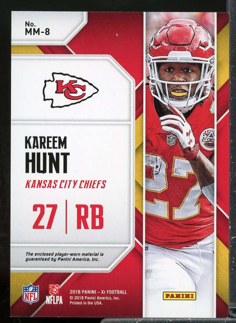 Kareem Hunt/35 Card 2018 Panini XR Maximal Materials Jersey Blue #8  Image 2