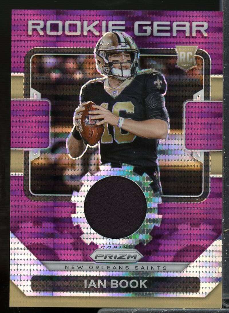Ian Book Rookie Card 2021 Panini Prizm Rookie Gear Jersey Purple Pulsar #27  Image 1
