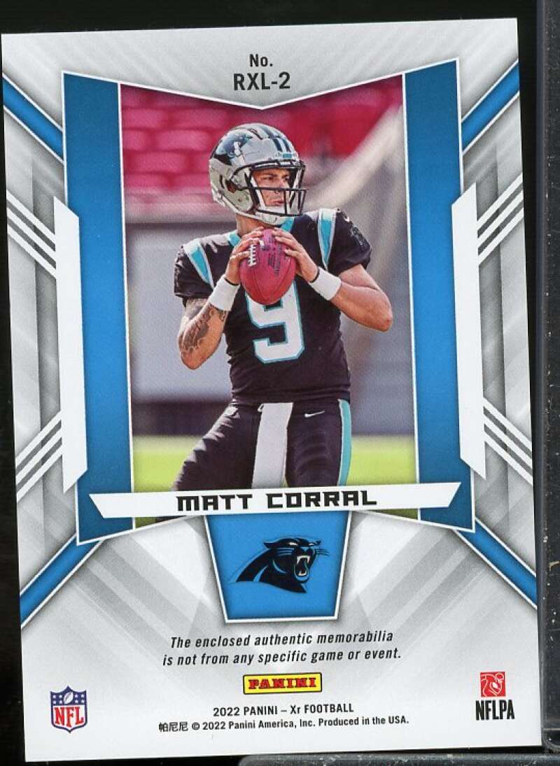Matt Corral Rookie Card 2022 Panini XR Rookie XL Jersey Materials #2  Image 2