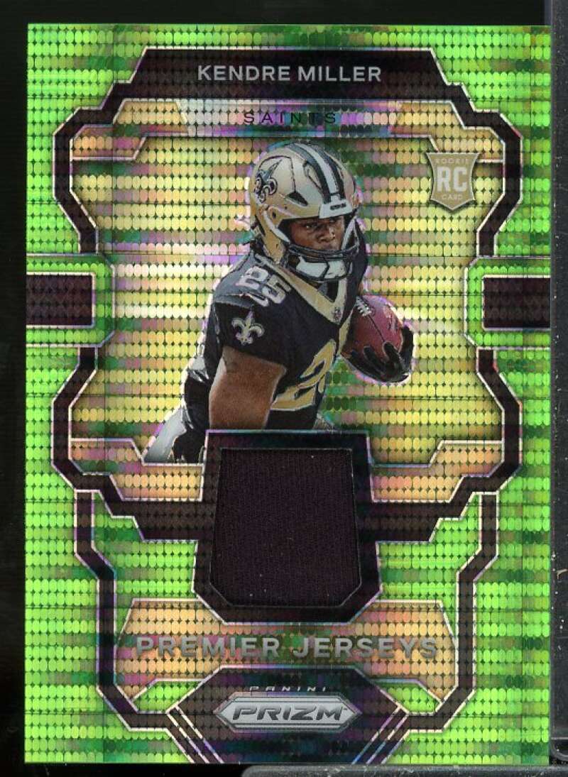 Kendre Miller 2023 Panini Prizm Rookie Premier Jerseys Neon Green Pulsar #9  Image 1