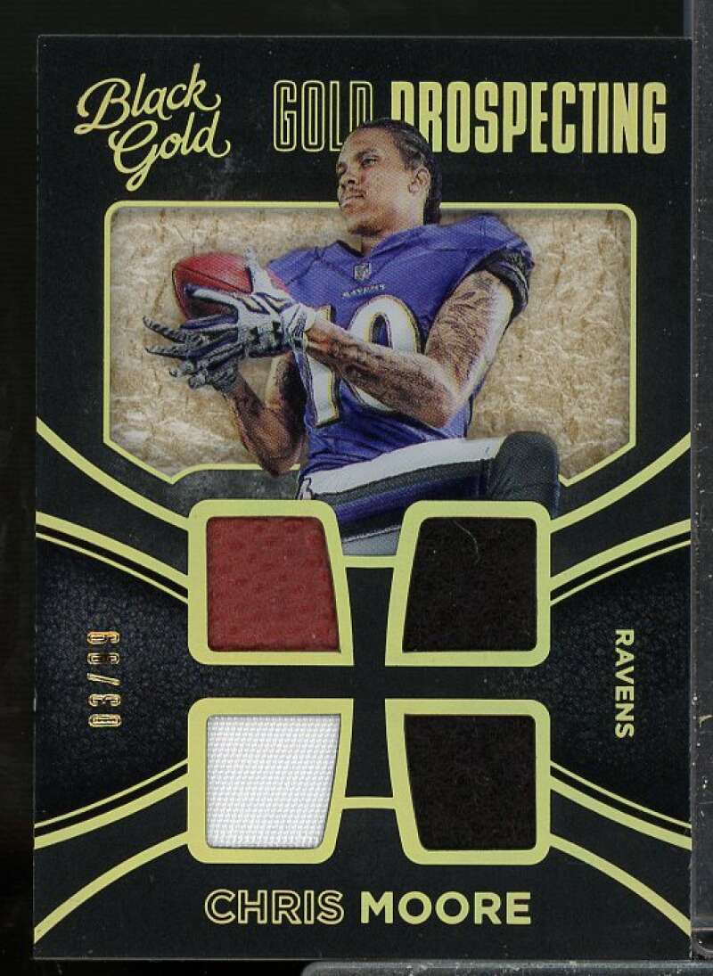 Chris Moore 2016 Panini Black Gold Gold Prospecting Quad Materials Prime #1  Image 1