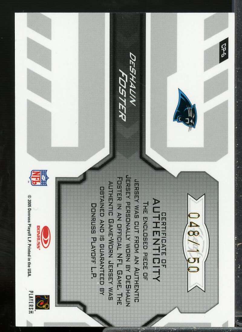 DeShaun Foster Card 2005 Leaf Certified Materials Certified Potential Jersey #6  Image 2