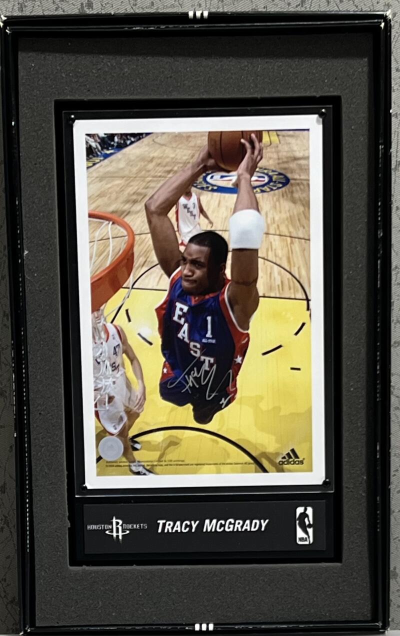 Tracy McGrady Adidas Autograph Signed 8x10 Houston Rockets AllStar Framed Poster Image 3