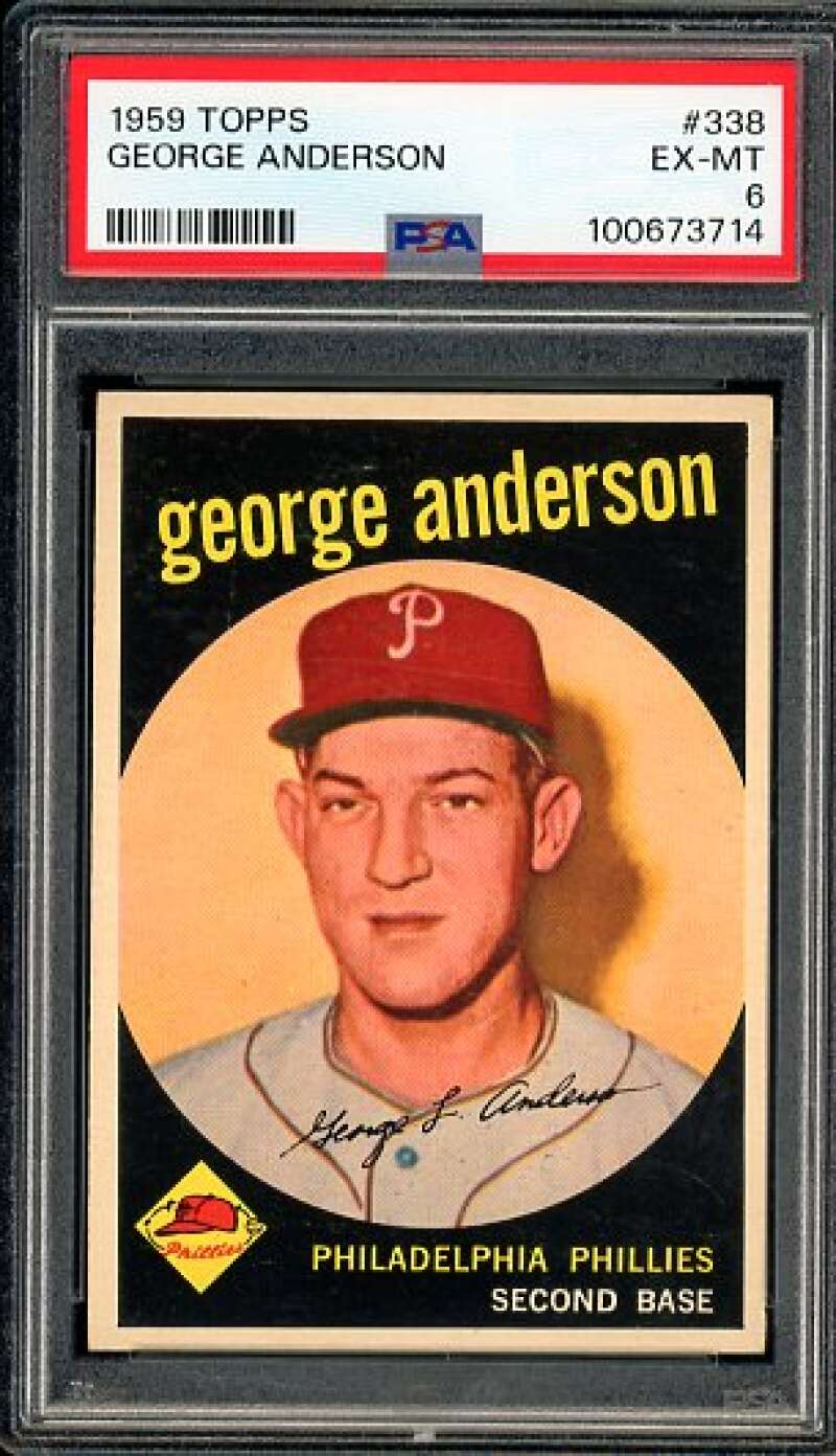 George "Sparky" Anderson Rookie Card 1959 Topps #338 PSA 6 Image 1