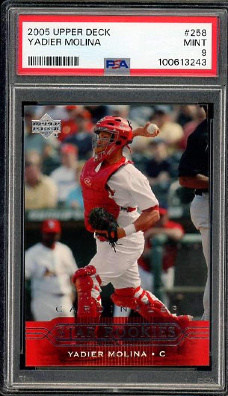 Yadier Molina Card 2005 Upper Deck Star Rookies #258 PSA 9 Image 1