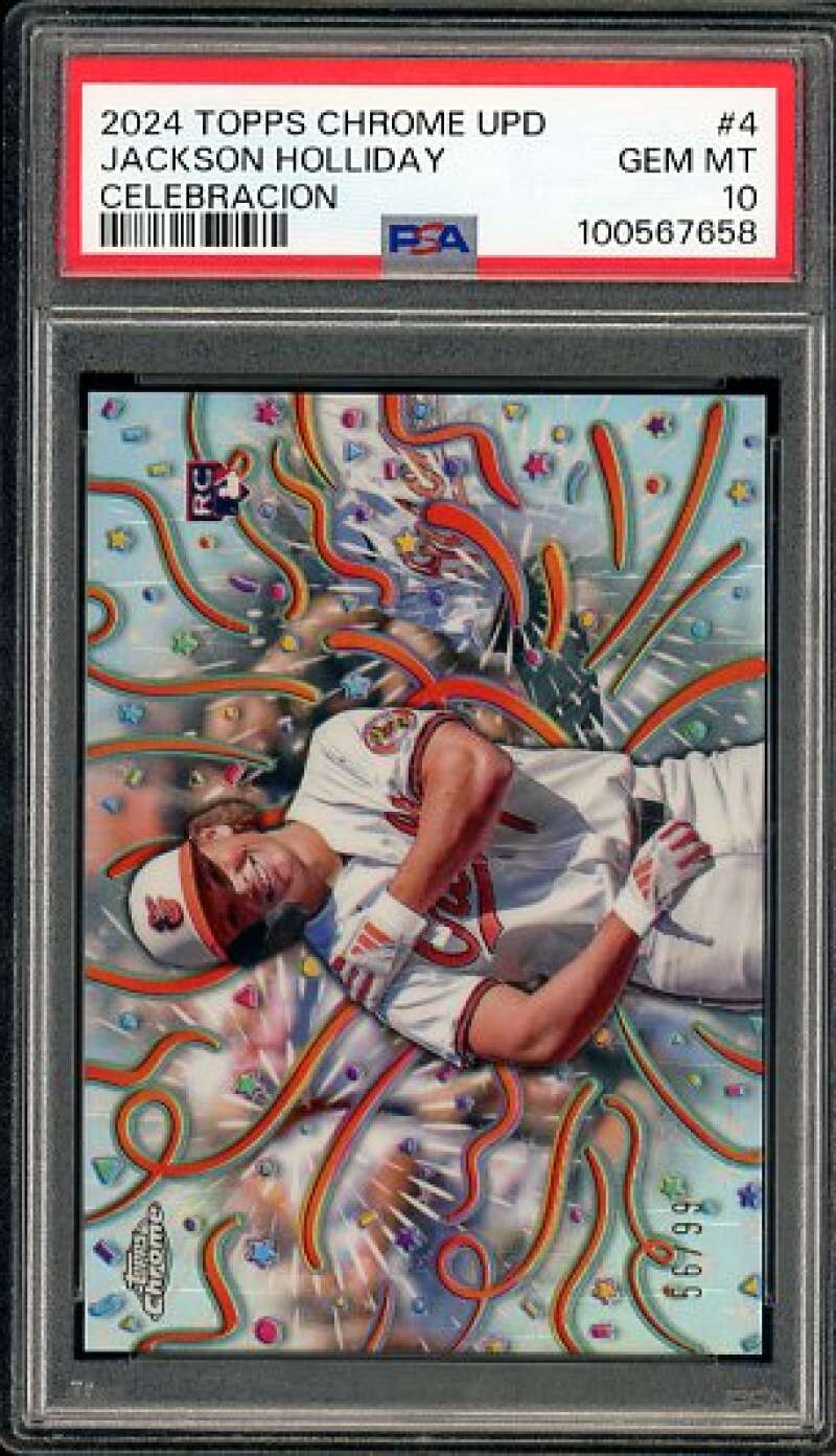 Jackson Holliday Rookie 2024 Topps Chrome Update Celebration (56/99) #1 PSA 10 Image 1
