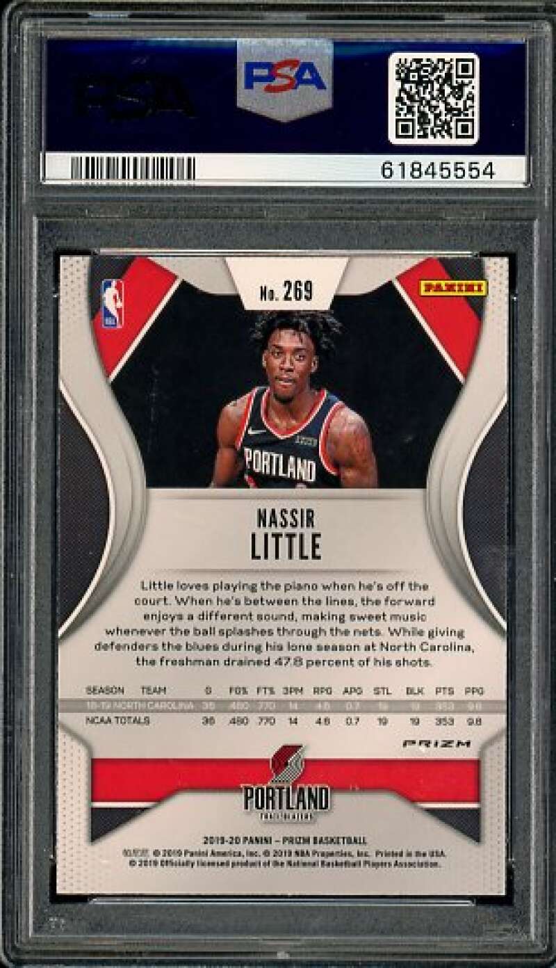 Nassir Little Rookie Card 2019-20 Panini Prizm Red/White/Blue #269 PSA 9 Image 2