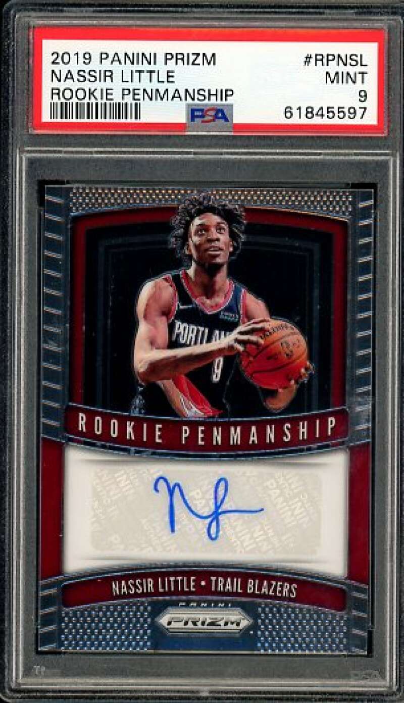 Nassir Little Rookie Card 2019-20 Panini Prizm Rookie Penmanship #Rpnsl PSA 9 Image 1