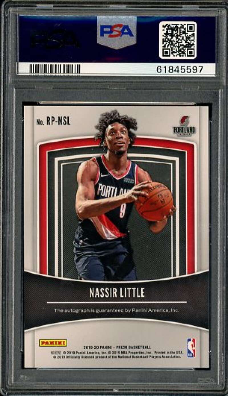 Nassir Little Rookie Card 2019-20 Panini Prizm Rookie Penmanship #Rpnsl PSA 9 Image 2