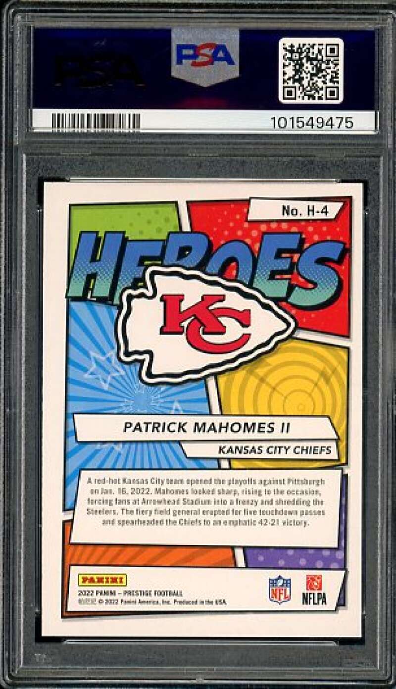 Patrick Mahomes II Card 2022 Prestige Heroes #H4 PSA 9 Image 2