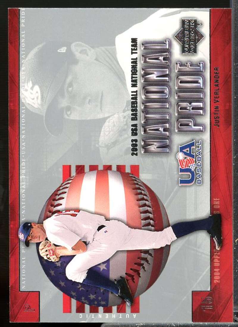 Justin Verlander Rookie Card 2004 Upper Deck National Pride #5  Image 1