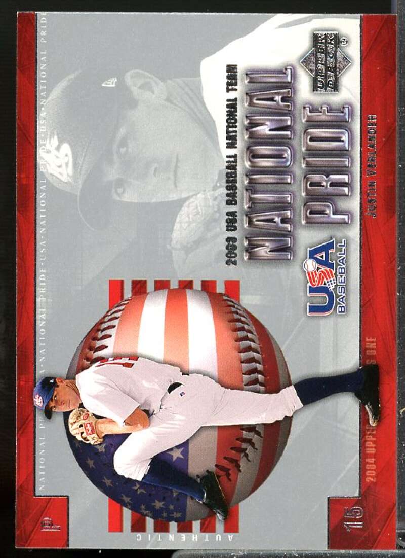 Justin Verlander Rookie Card 2004 Upper Deck National Pride #5  Image 1