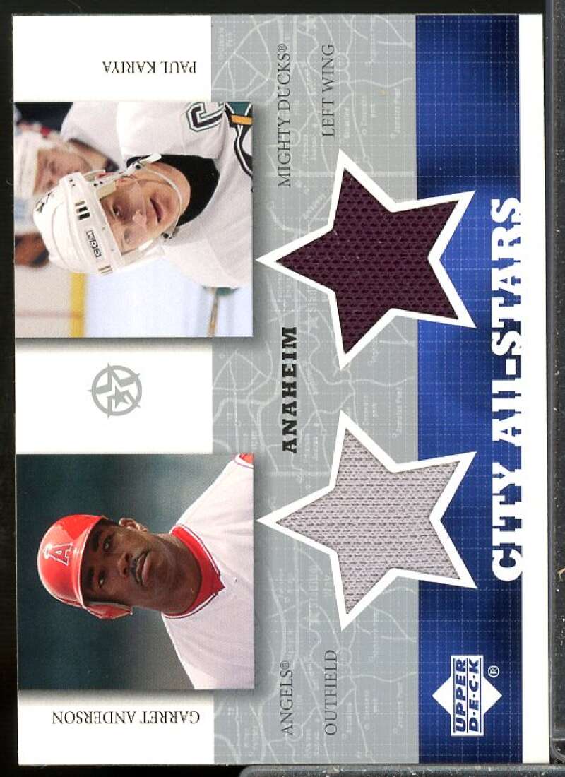 Garret Anderson/Paul Kariya 2002 UD SuperStars City All-Stars Dual Jersey #GAPK  Image 1