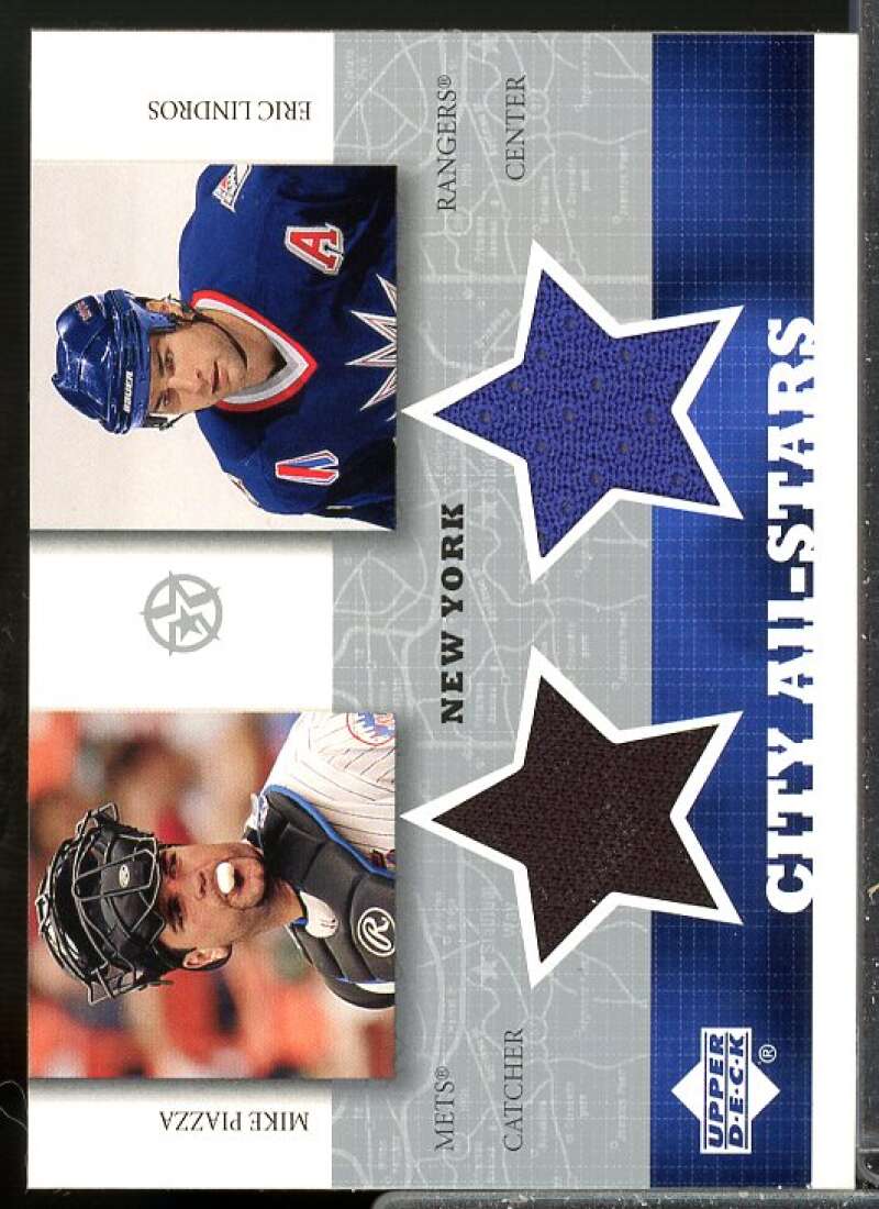 Mike Piazza/Eric Lindros 2002-03 UD SuperStars City All-Stars Dual Jersey #MPEL  Image 1