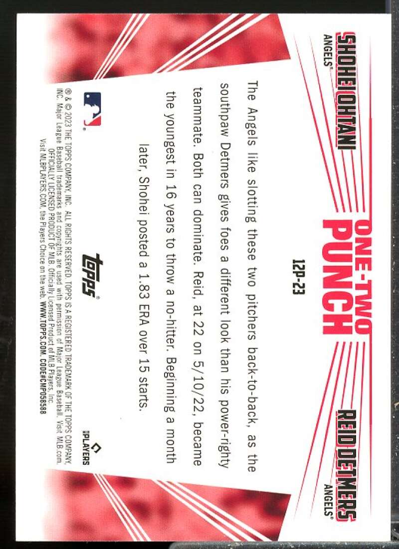 Reid Detmers/Shohei Ohtani Card 2023 Topps One Two Punch #12P23  Image 2