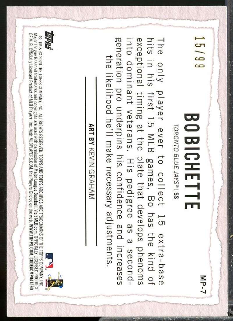 Bo Bichette Rookie Card 2020 Topps Gallery Modern Artists Blue #MP7  Image 2