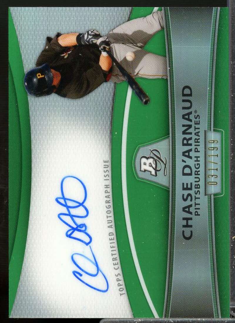 Chase D'Arnaud 2010 Bowman Platinum Prospect Autographs Green Refractors #CD  Image 1