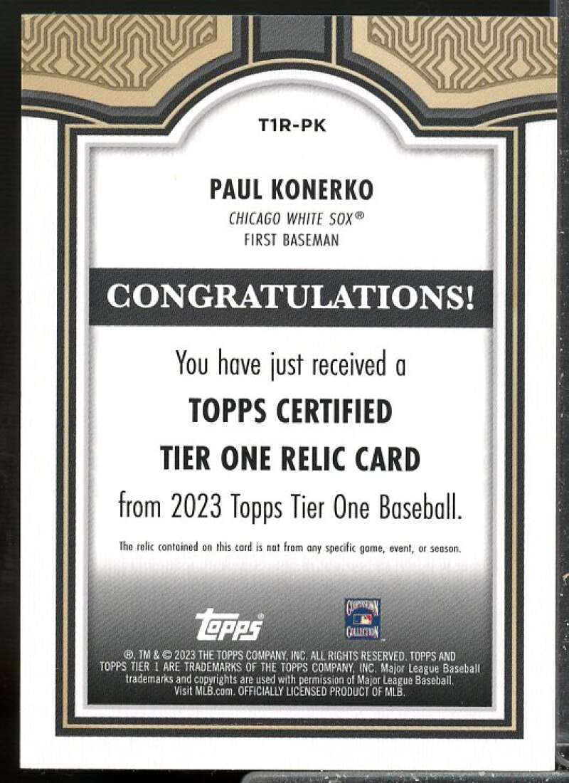Paul Konerko B Card 2023 Topps Tier One Relics #T1RPK  Image 2