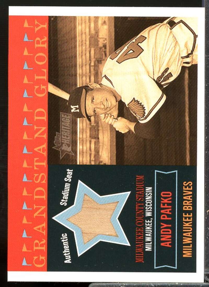Andy Pafko F Card 2003 Topps Heritage Grandstand Glory Stadium Relics #AP  Image 1