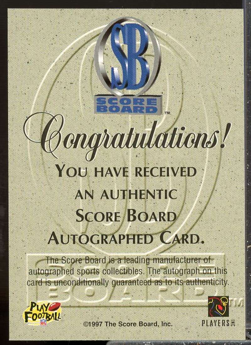 Stephen Davis Card 1997 Pro Line Autographs #12  Image 2