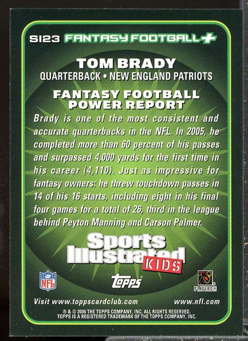 Tom Brady Card 2006 Topps Total Sports Illustrated For Kids #23  Image 2