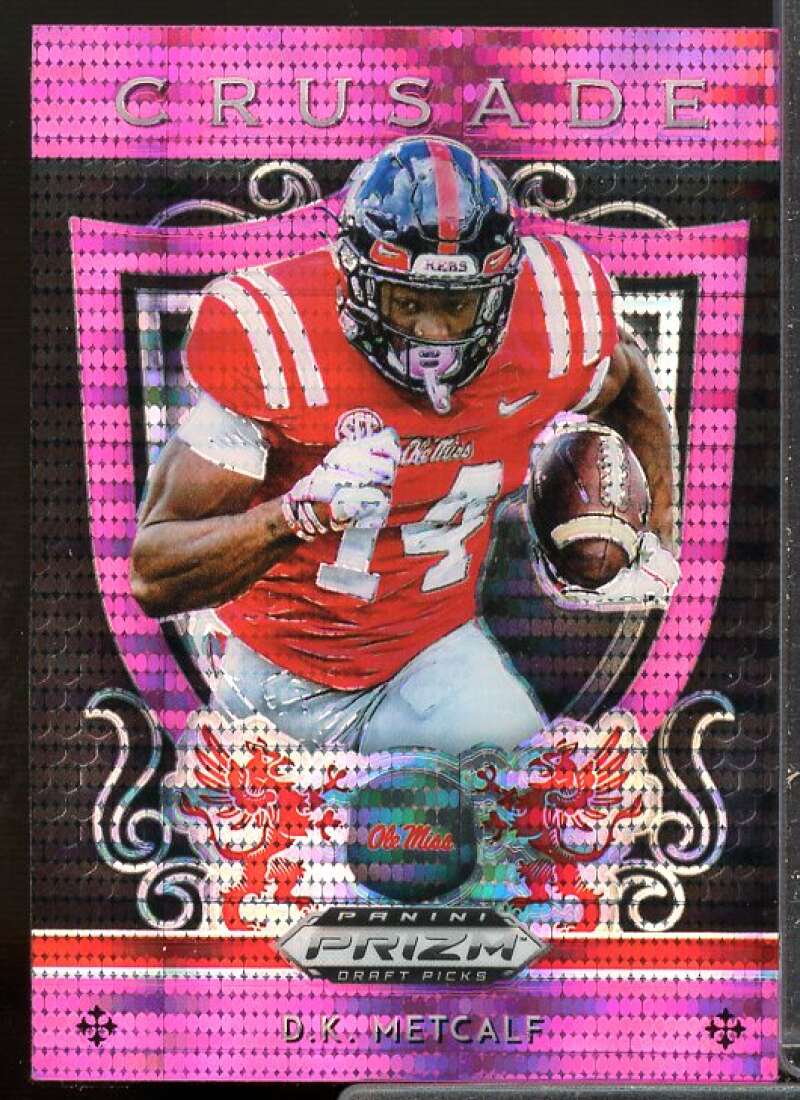 D.K. Metcalf Card 2019 Panini Prizm Draft Picks Crusade Prizms Pink Pulsar #3  Image 1